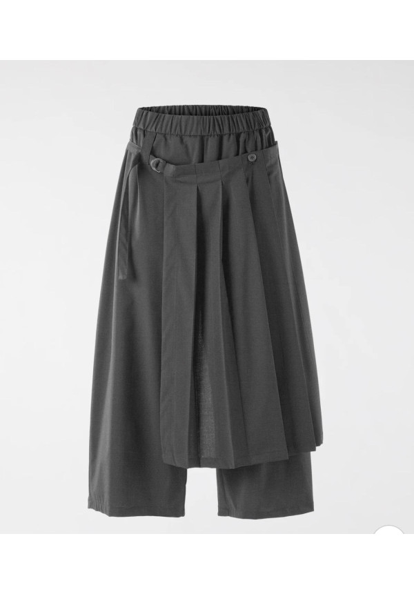 WT PANTALON FALDA PLISADA GRIS