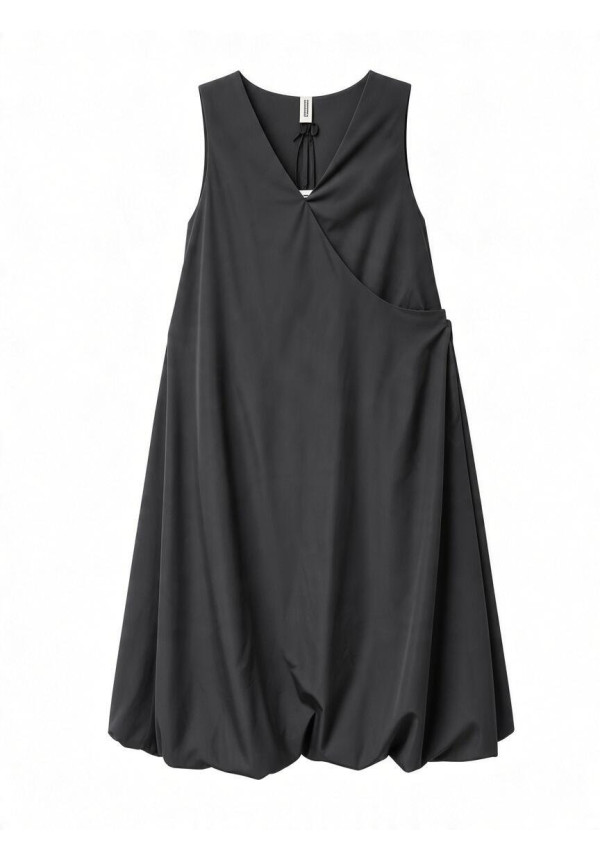 VESTIDO SIN MANGAS ABULLONADO