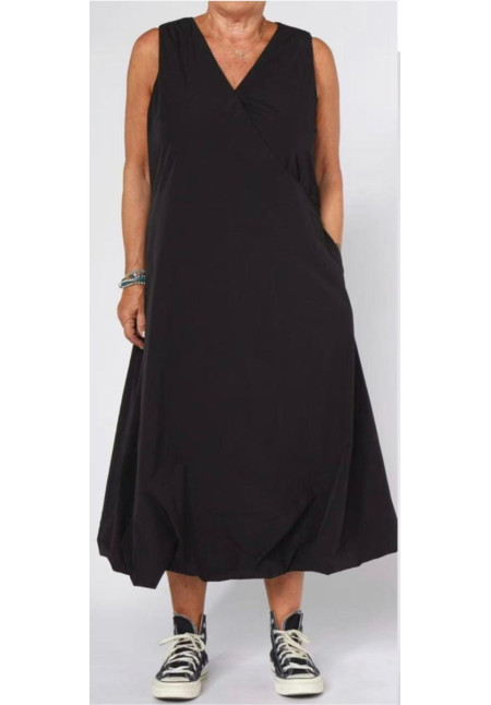 VESTIDO SIN MANGAS ABULLONADO