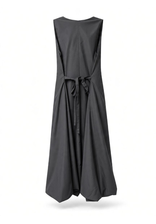 VESTIDO SIN MANGAS ABULLONADO