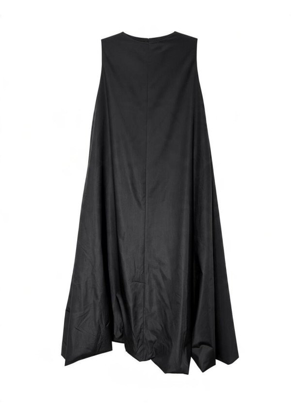 VESTIDO SIN MANGAS ABULLONADO